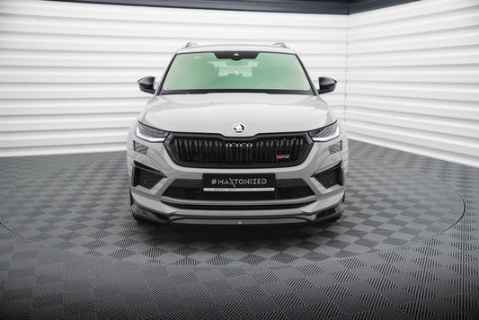 Front Ansatz V.2 für Skoda Kodiaq RS Mk1 Facelift schwarz Hochglanz