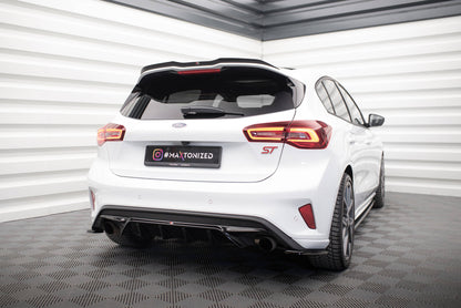 Diffusor Heck Ansatz V.2 für Ford Focus Hatchback ST Mk4  schwarz Hochglanz