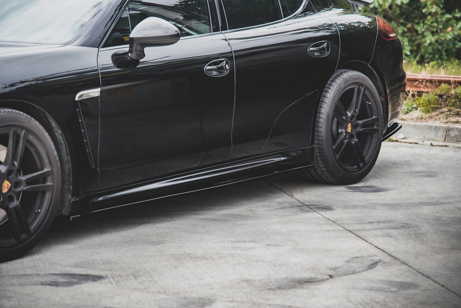 Seitenschweller Ansatz V.2 für Porsche Panamera Turbo 970 Facelift schwarz Hochglanz
