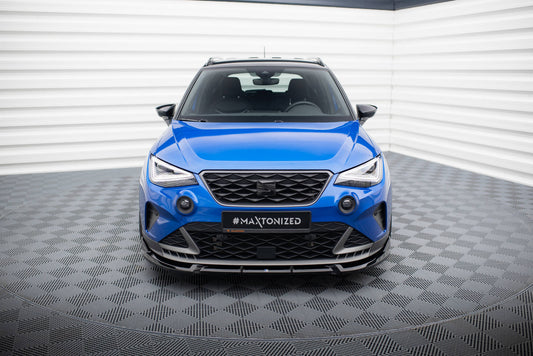 Front Ansatz für Seat Arona FR Mk1 Facelift schwarz Hochglanz