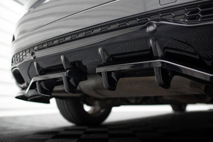 Mittlerer Cup Diffusor DTM Look Heck Ansatz für Ford S-Max ST-Line Mk2 schwarz Hochglanz