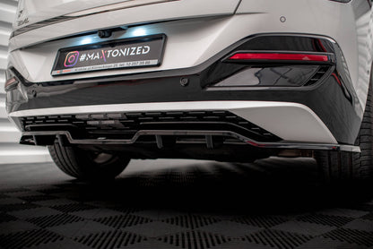 Mittlerer Cup Diffusor DTM Look Heck Ansatz für Kia EV6 GT-Line Mk1 schwarz Hochglanz