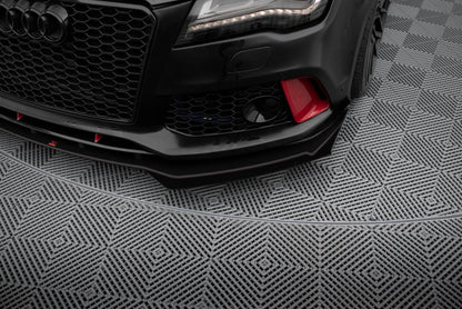 Street Pro Front Ansatz für +Flaps für + Flaps Audi A7 RS7 Look C7 schwarz Hochglanz