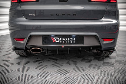 Diffusor Heck Ansatz für Seat Ibiza Cupra Mk3 schwarz Hochglanz