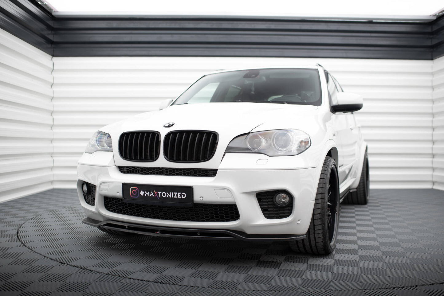 Front Ansatz für BMW X5 E70 Facelift M Paket schwarz Hochglanz