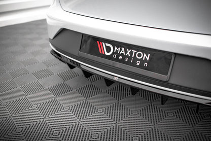 Diffusor Heck Ansatz für Seat Leon Cupra Sportstourer Mk3 schwarz Hochglanz