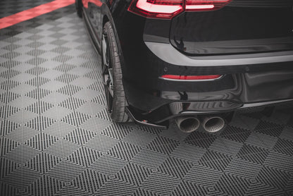 Heck Ansatz Flaps Diffusor V.2 für VW Golf R Mk8 Facelift schwarz Hochglanz