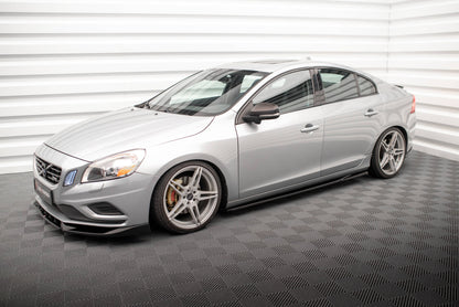 Seitenschweller Ansatz für Volvo S60 R-Design Mk2 schwarz Hochglanz