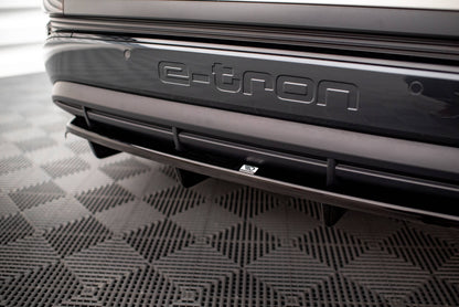Mittlerer Cup Diffusor DTM Look Heck Ansatz für Audi Q4 e-tron Sportback S-line Mk1 schwarz Hochglanz
