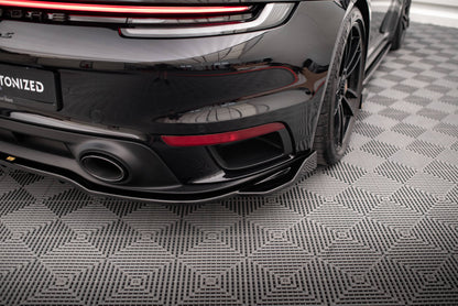 Mittlerer Cup Diffusor DTM Look Heck Ansatz für Porsche 911 Turbo S 992 schwarz Hochglanz