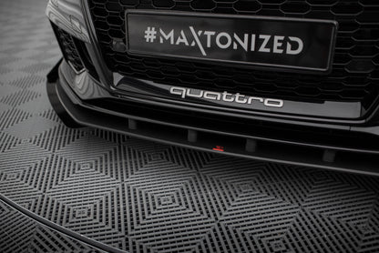 Street Pro Front Ansatz für +Flaps für V.1 + Flaps Audi RS3 Limousine 8V Facelift schwarz Hochglanz