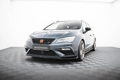 Front Ansatz V.7 für Seat Leon Cupra / FR Mk3 FL schwarz Hochglanz