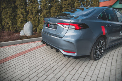 Heck Ansatz Flaps Diffusor für Toyota Corolla XII Limousine schwarz Hochglanz