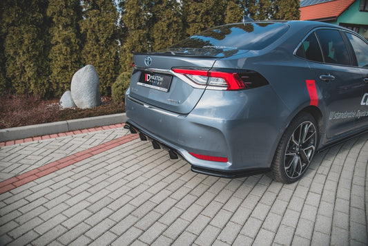 Heck Ansatz Flaps Diffusor für Toyota Corolla XII Limousine schwarz Hochglanz
