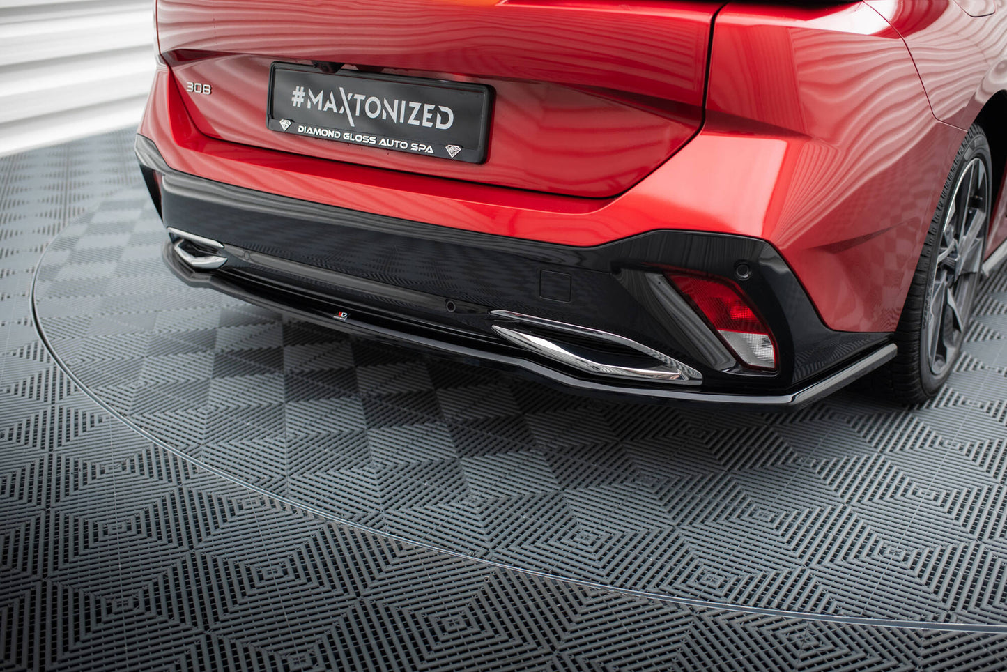 Heckansatz Peugeot 308 Mk3 schwarz Hochglanz