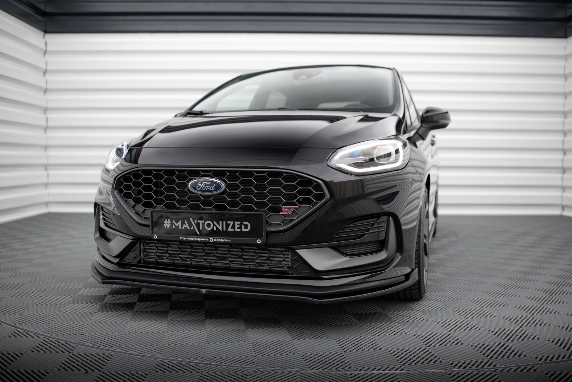 Front Ansatz V.1 für Ford Fiesta ST / ST-line Mk8 Facelift schwarz Hochglanz