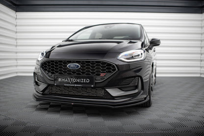 Front Ansatz V.1 für Ford Fiesta ST / ST-line Mk8 Facelift schwarz Hochglanz