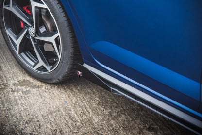 Street Pro Seitenschweller Ansatz + Flaps für VW Polo GTI Mk6 schwarz Hochglanz