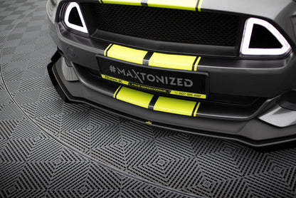 Street Pro Front Ansatz für +Flaps für + Flaps Ford Mustang GT Mk6  schwarz Hochglanz