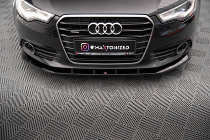 Front Ansatz V.3 für Audi A6 C7 schwarz Hochglanz