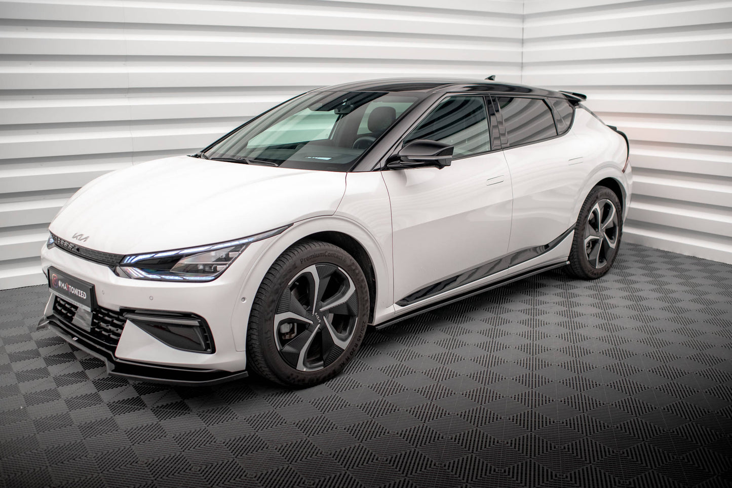 Seitenschweller Ansatz für Kia EV6 GT-Line Mk1 schwarz Hochglanz
