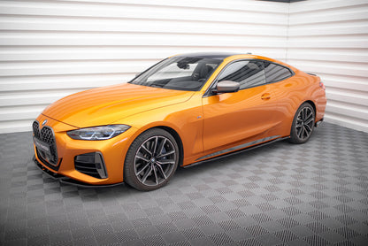 Seitenschweller Ansatz für V.3 für BMW 4er M-Paket / M440i G22 / G23 / G22 Facelift / G23 Facelift schwarz Hochglanz