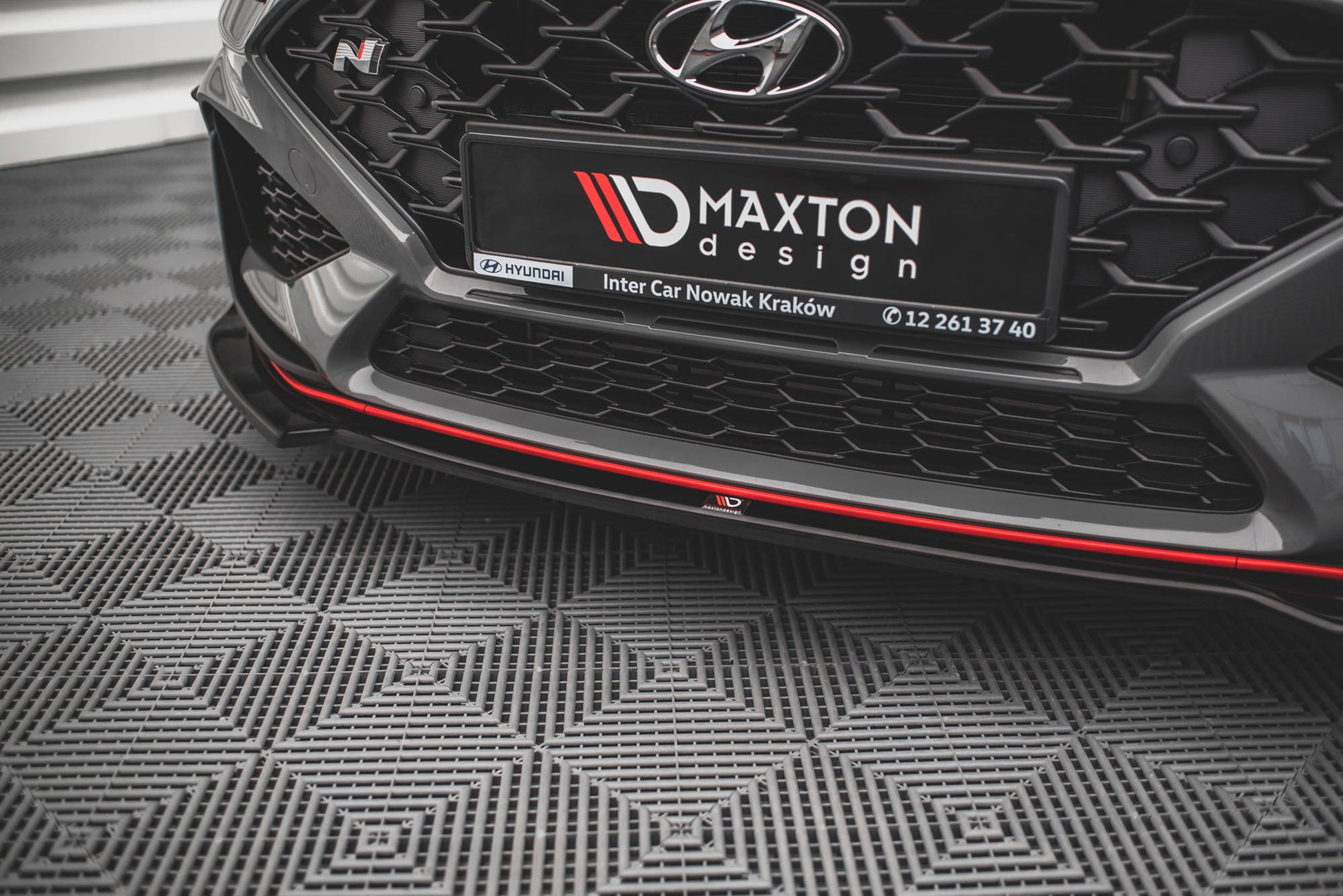 Front Ansatz V.3 für Hyundai I30 N / I30 N-Line Hatchback/Fastback Mk3 Facelift schwarz Hochglanz