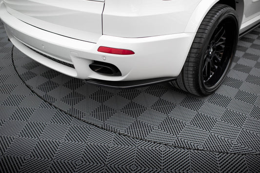 Heck Ansatz Flaps Diffusor für BMW X5 E70 Facelift M Paket schwarz Hochglanz