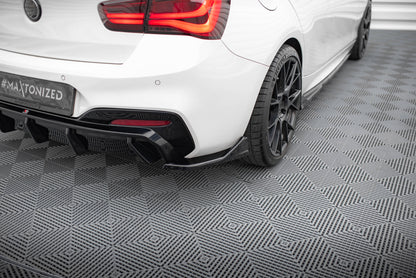Heck Ansatz Flaps Diffusor für (Für heckansatz V.3) BMW 1er M-Paket / M140i F20 Facelift  schwarz Hochglanz