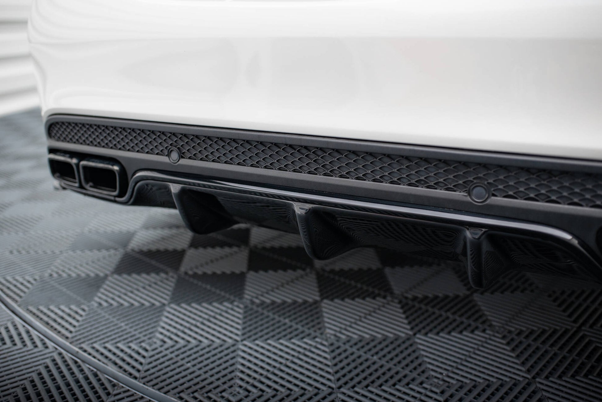 Diffusor Heck Ansatz für Mercedes C-Klasse S205 63 AMG  schwarz Hochglanz