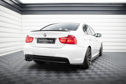 Heck Ansatz Flaps Diffusor für BMW 3er E90 M Paket schwarz Hochglanz