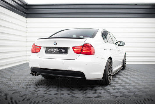 Heck Ansatz Flaps Diffusor für BMW 3er E90 M Paket schwarz Hochglanz
