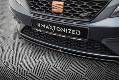 Front Ansatz V.4 für Seat Leon Cupra / FR Mk3 FL schwarz Hochglanz