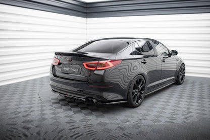 Mittlerer Cup Diffusor DTM Look Heck Ansatz für Kia Optima Mk3 schwarz Hochglanz