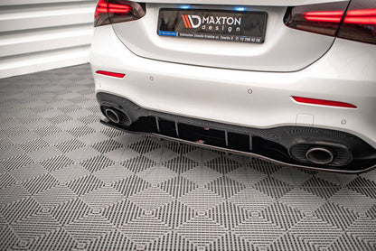 Mittlerer Cup Diffusor DTM Look Heck Ansatz für V.1 Mercedes A 35 AMG Limousine V177 schwarz Hochglanz