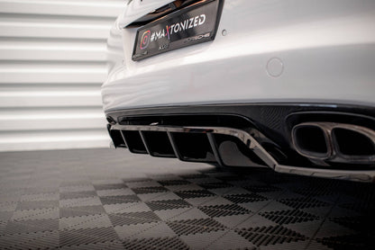 Mittlerer Cup Diffusor DTM Look Heck Ansatz für Porsche Panamera Turbo 970 schwarz Hochglanz