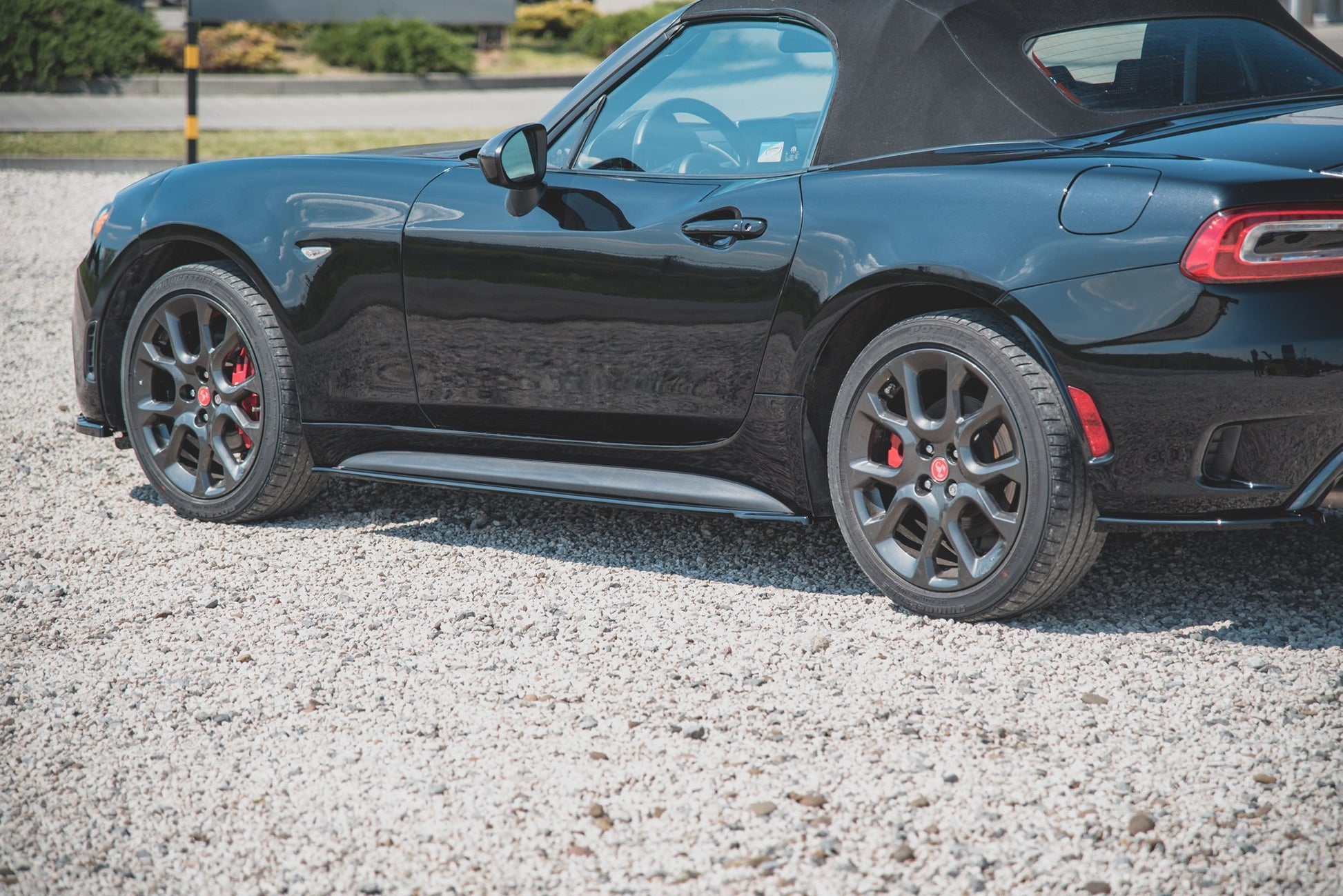 Seitenschweller Ansatz für Abarth 124 Spider  schwarz Hochglanz