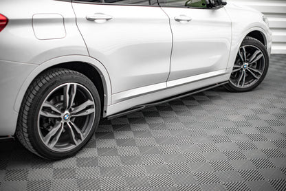 Seitenschweller Ansatz für BMW X1 M-Paket F48 schwarz matt