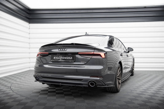 Heck Ansatz Flaps Diffusor für Audi A5 S-Line F5 Sportback  schwarz Hochglanz