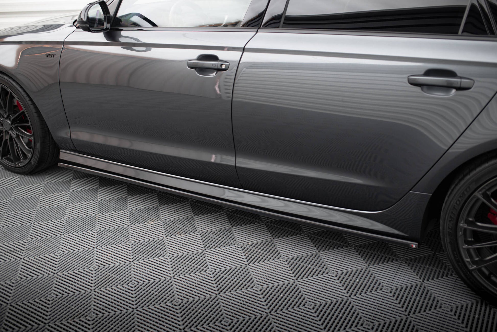 Dokładki Progów Audi S6 / A6 S-Line / A6 C7 FL  schwarz Hochglanz