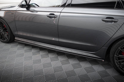 Dokładki Progów Audi S6 / A6 S-Line / A6 C7 FL  schwarz Hochglanz
