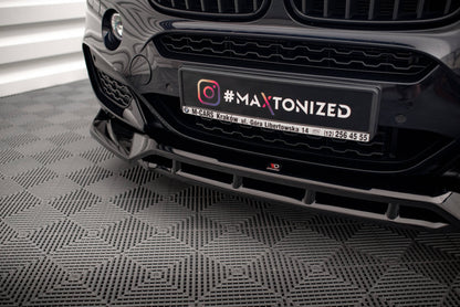 Front Ansatz V.3 für BMW X6 M-Paket F16 schwarz Hochglanz