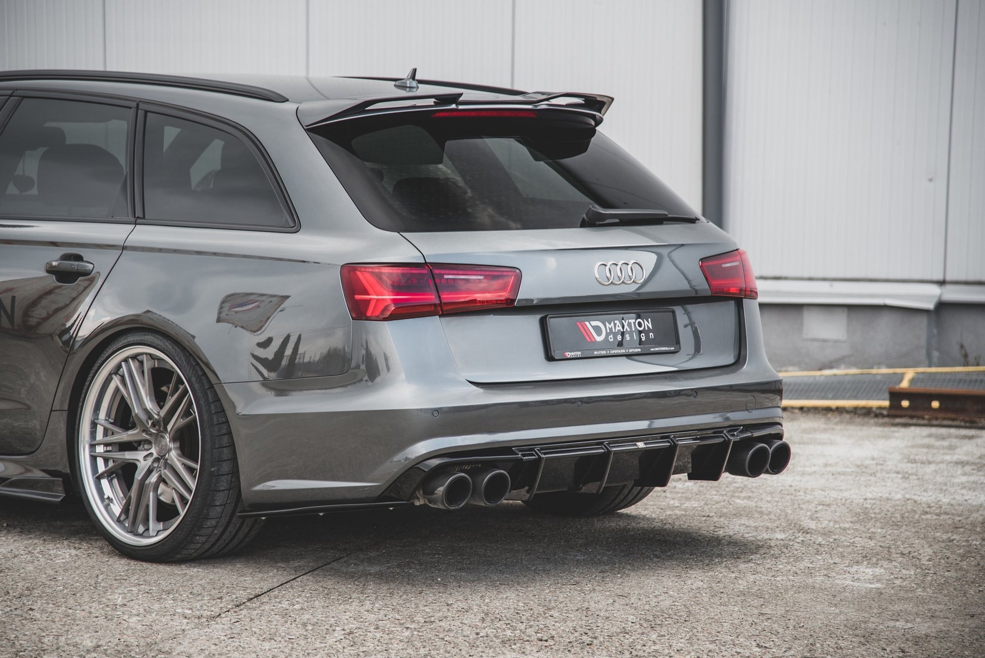Diffusor Heck Ansatz V.1 für Audi S6 C7 Facelift schwarz Hochglanz