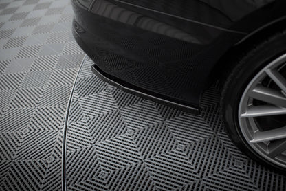 Heck Ansatz Flaps Diffusor für Audi S4 B9 Facelift schwarz Hochglanz