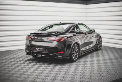 Heck Ansatz Flaps Diffusor für Infiniti Q60 S Mk2 schwarz Hochglanz