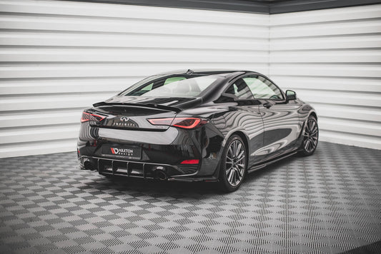 Heck Ansatz Flaps Diffusor für Infiniti Q60 S Mk2 schwarz Hochglanz
