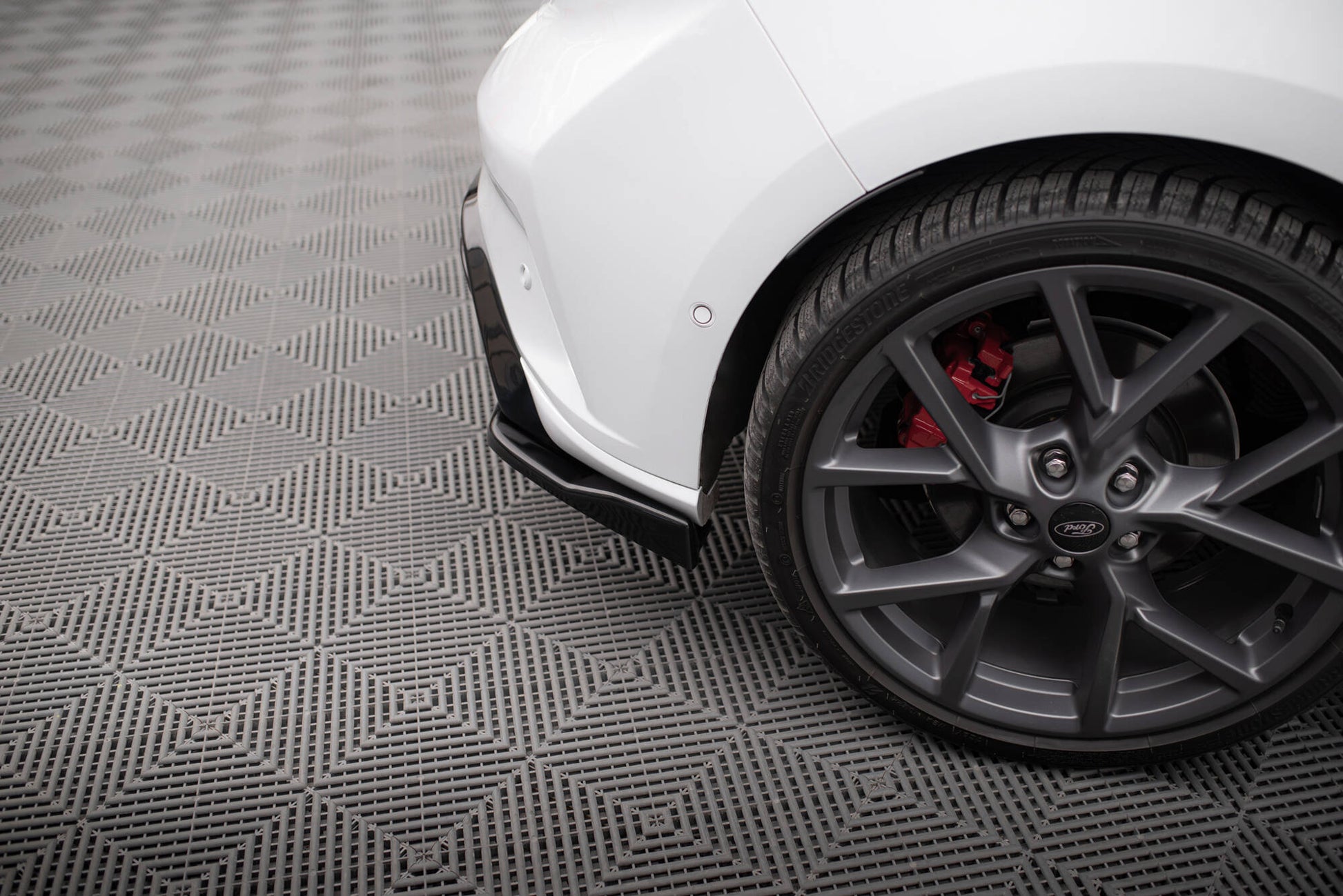 Heck Ansatz Flaps Diffusor V.3 für (Für heckansatz v.2) Ford Focus Hatchback ST Mk4  schwarz Hochglanz
