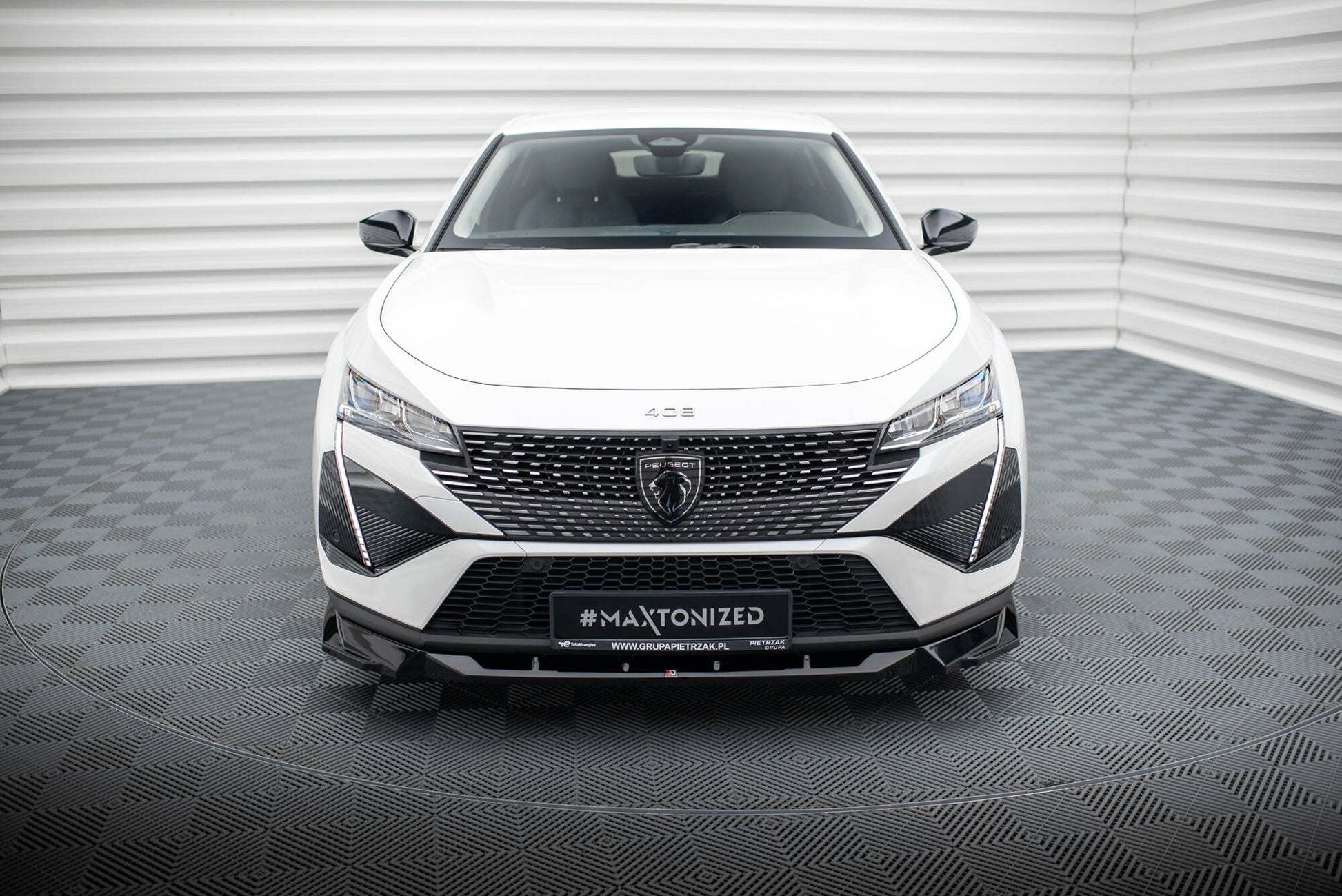 Front Ansatz für Peugeot 408 Mk1 schwarz Hochglanz