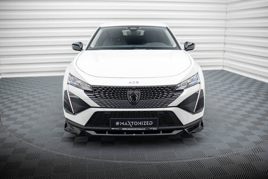 Front Ansatz für Peugeot 408 Mk1 schwarz Hochglanz