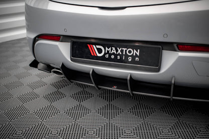 Robuste Racing Diffusor Heck Ansatz + Flaps für Opel Astra GTC OPC-Line J schwarz Hochglanz